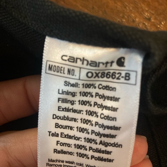 Carhartt Duck Bib Overalls kids boys size 7 quilt lined Black - Picture 4 of 7